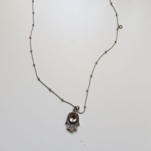 Sterling silver hamsa necklace